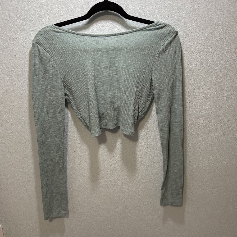 AEROPOSTALE Blue green long sleeve crop top
